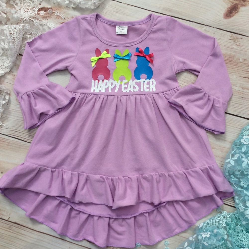 Boutique Girls Easter Hi-Lo Ruffle Tunic Dress
